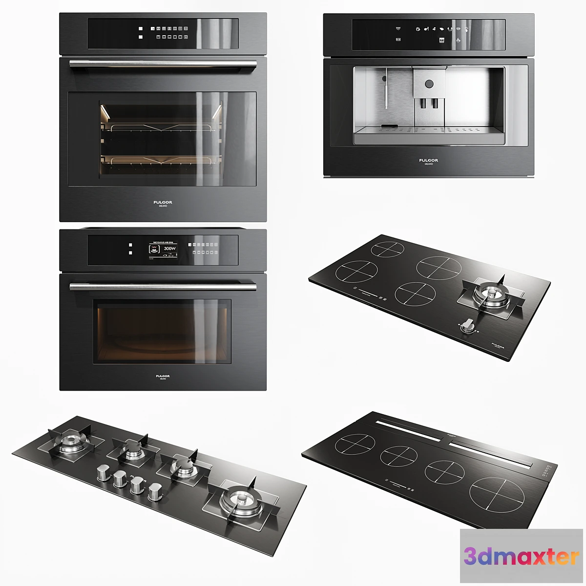 1328857 - kitchen appliance set Fulgor Milano 3D Max