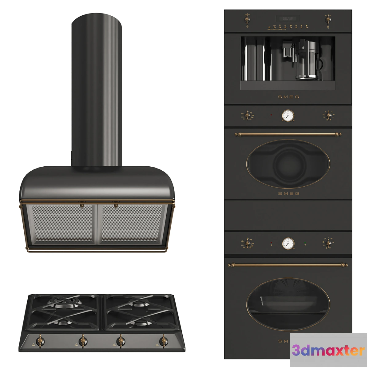 1344004 - Smeg coloniale black 3D Max