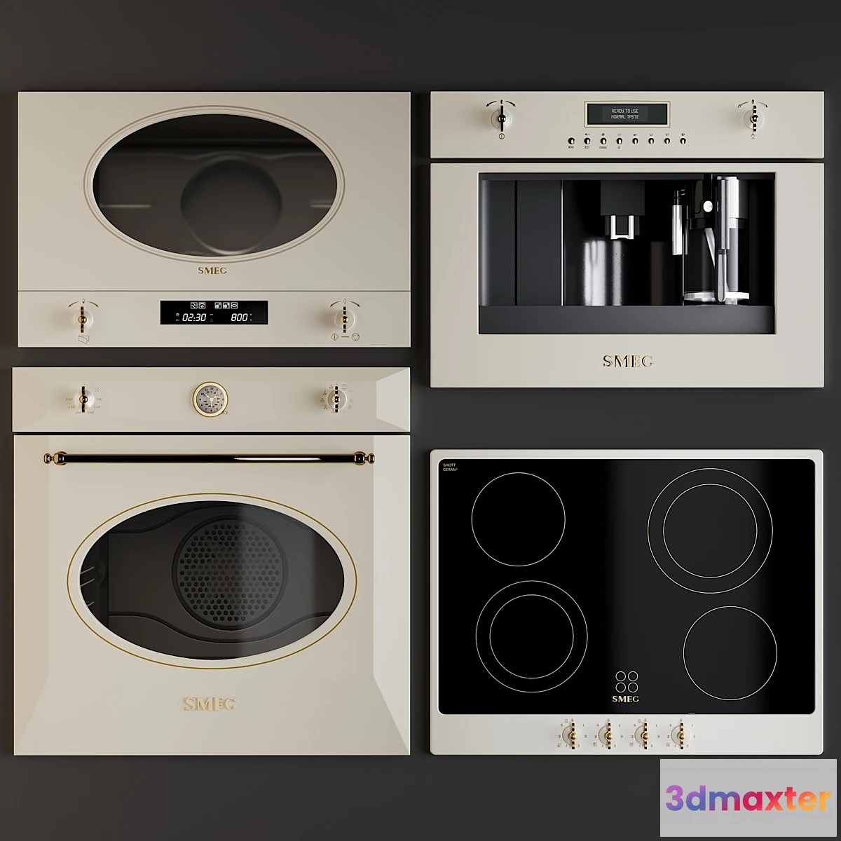 1353316 - Kitchen Appliances Smeg Colonial 3D Max