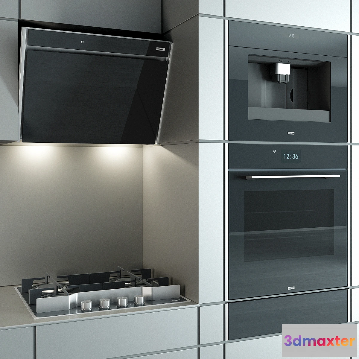 1393268 - Kitchen appliances “Frames by Franke” black 3D Max