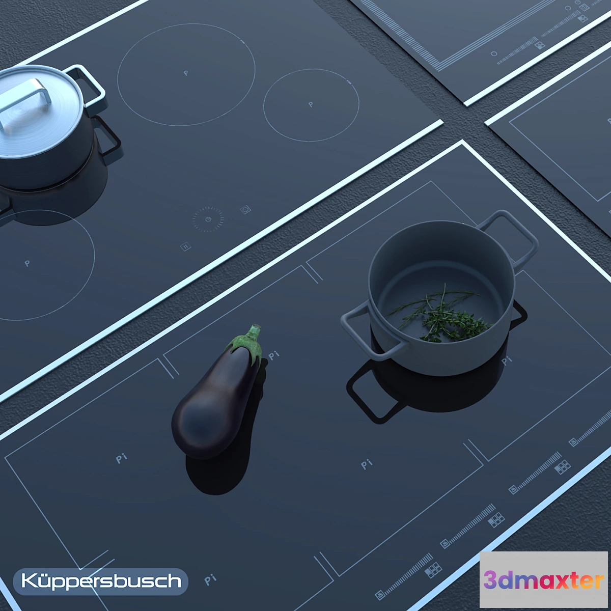 1405010 - kueppersbusch hob Induktion - Gas 03 3D Max