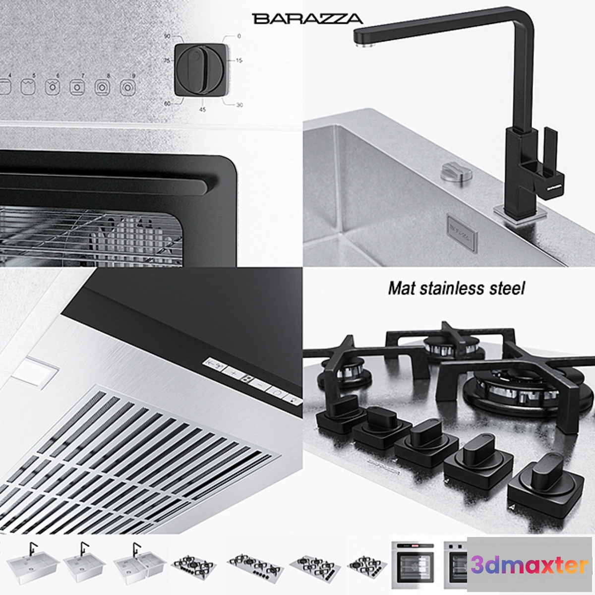 1416474 - BARAZZA COLLECTIONS UNIQUE (Mat stainless stee) l 3D Max