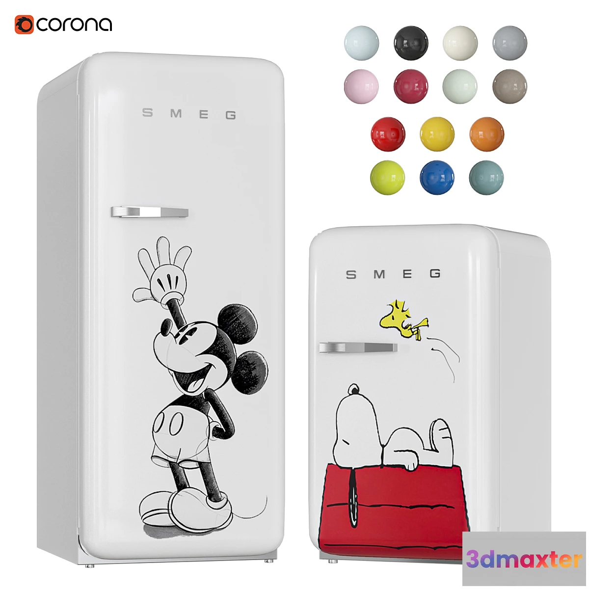 1419162 - Smeg FAB  Refrigerator 3D Max