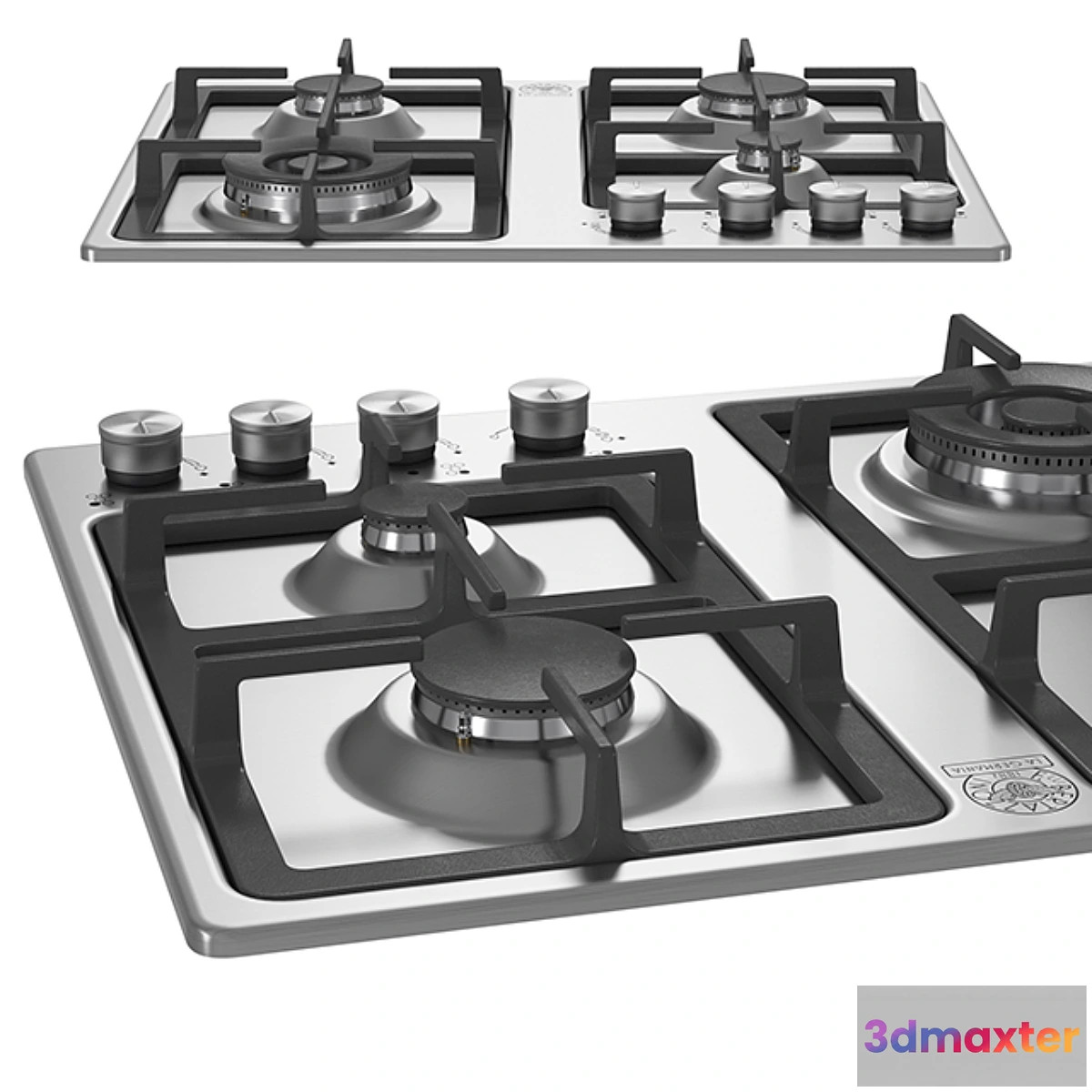 1421166 - 60 4-Burners Frontal Control 5 kW Wok Burner 3D Max