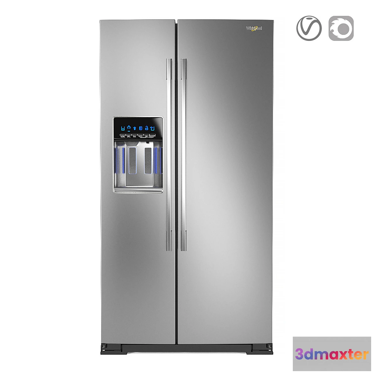 1421360 - Side-by-Side Refrigerator Whirlpool WRSA88FIHZ 3D Max