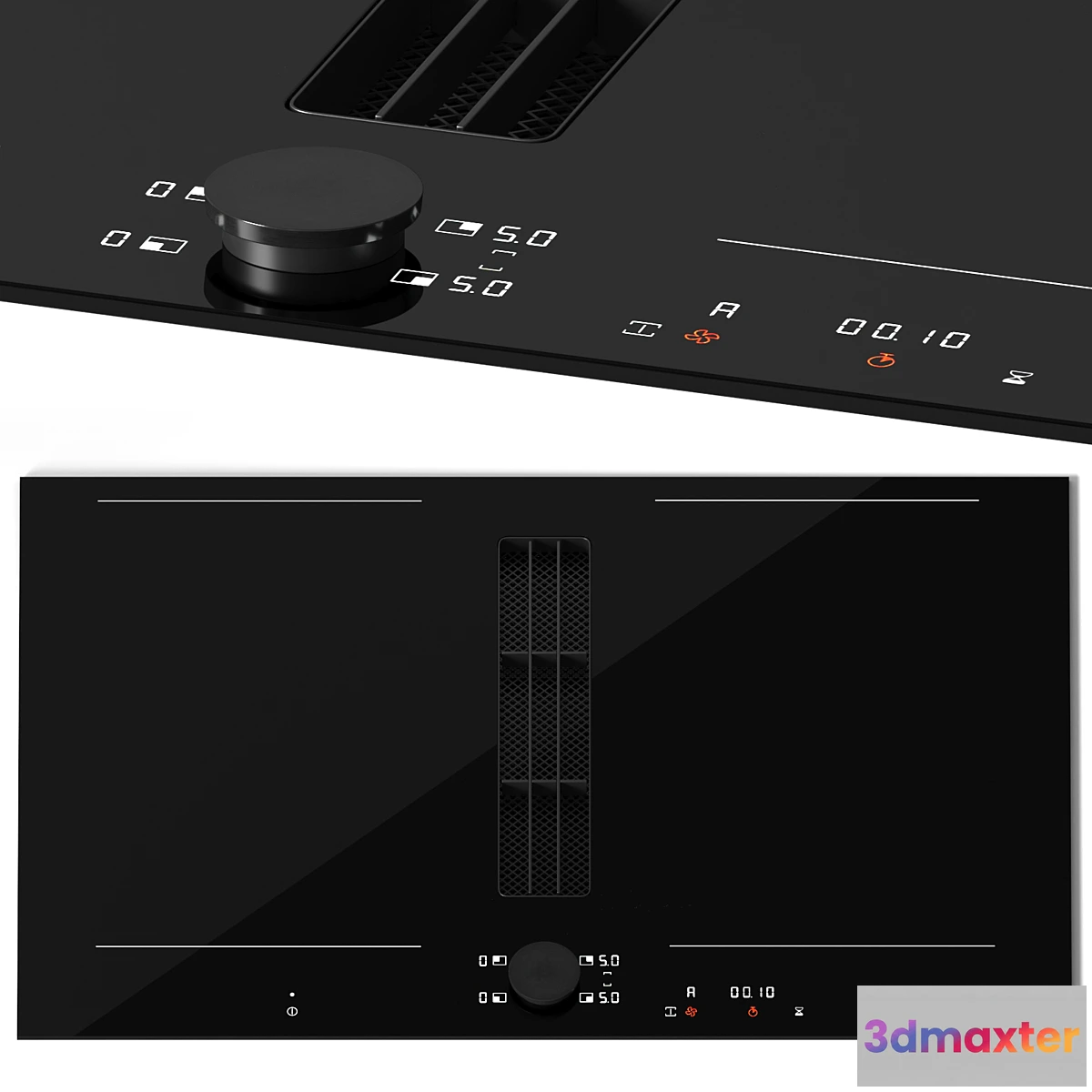1444874 - GAGGENAU CV282101 cooktop with extractor 3D Max