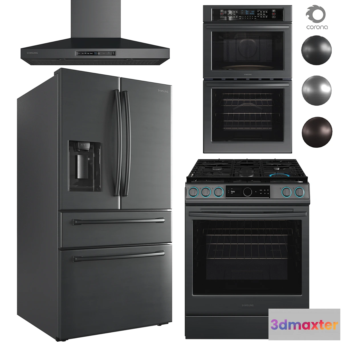 1446396 - Samsung kitchen appliance Set01 3D Max