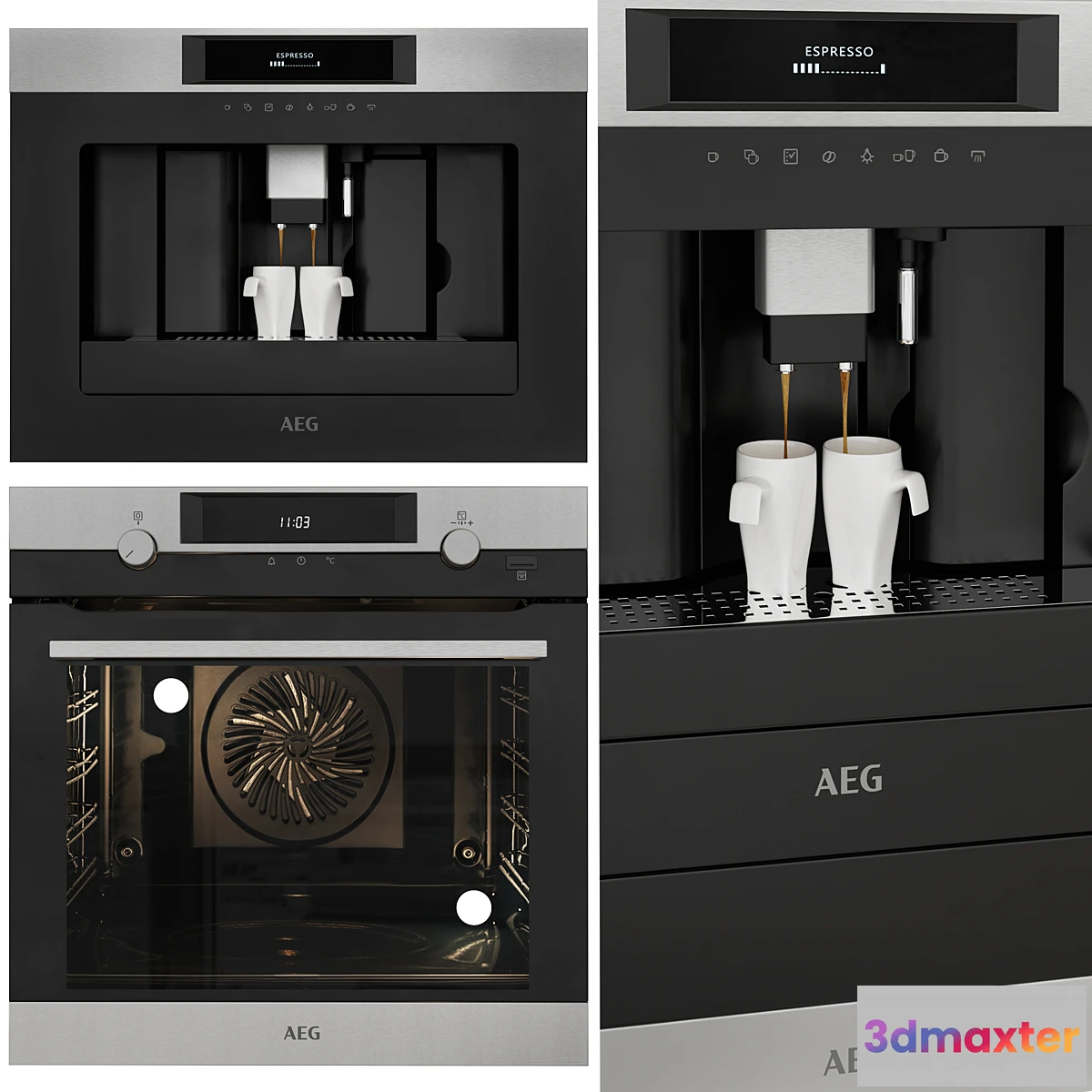 1447384 - AEG Espresso Coffee Machine and SteamBake Oven 3D Max