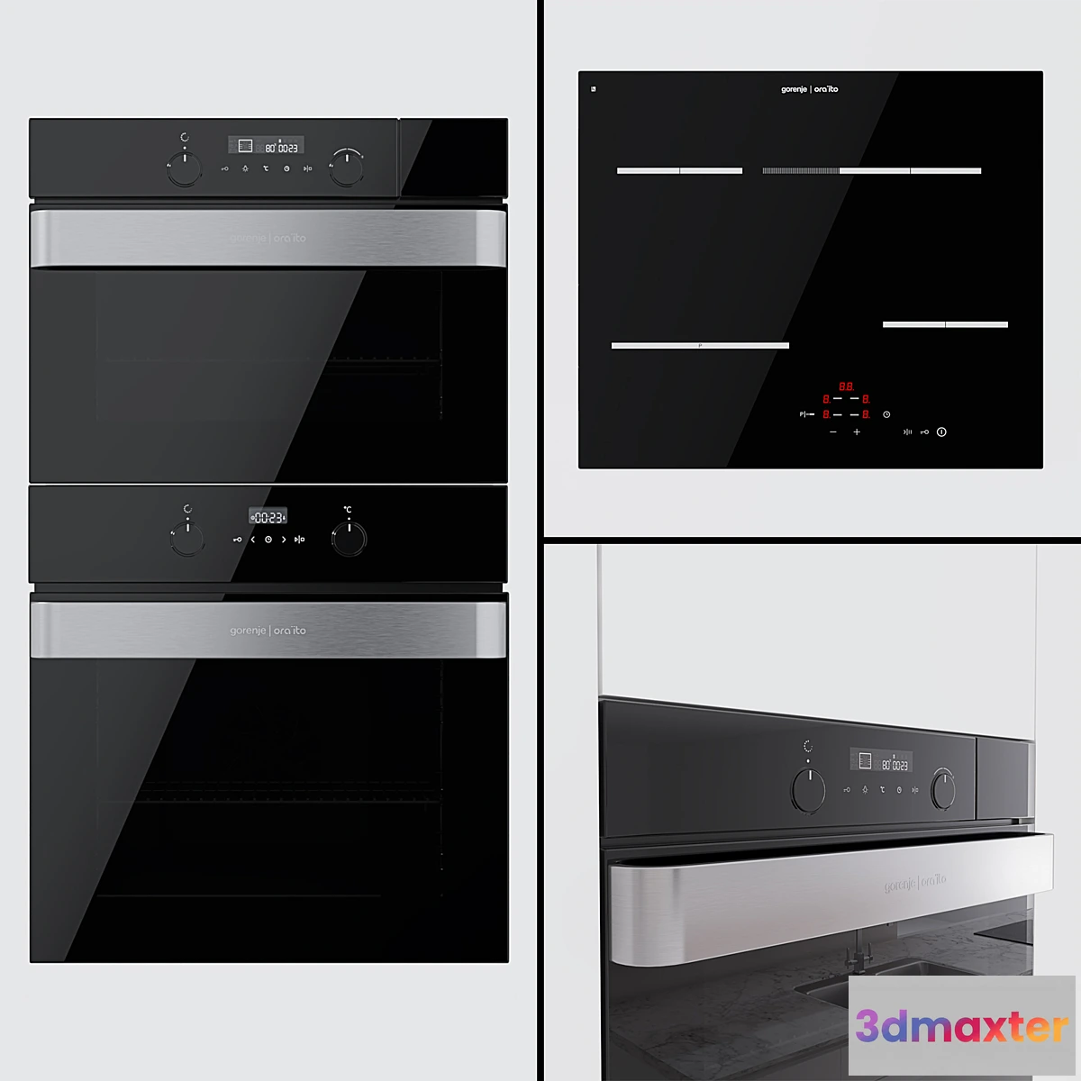 564155 - Gorenje - oven BO617ORAB compact oven BCS547ORAB and hob ECT693ORAB