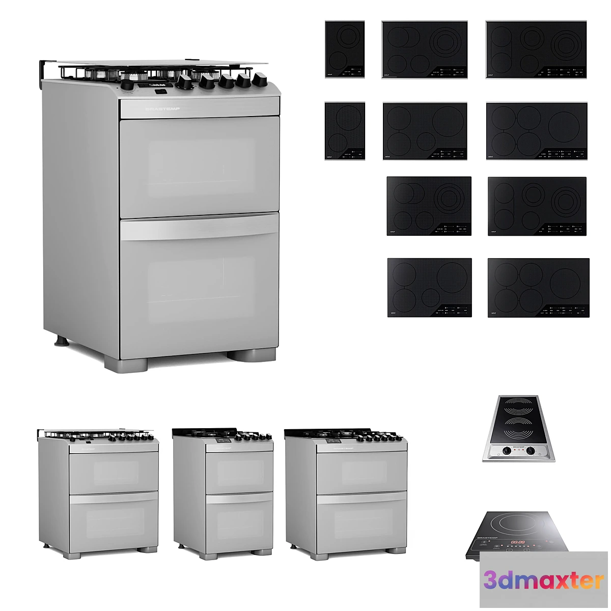 656109 - Collection - 11 Wolf Cooktops + 6 Whirlpool Brastemp Stoves + Portable Cooktops