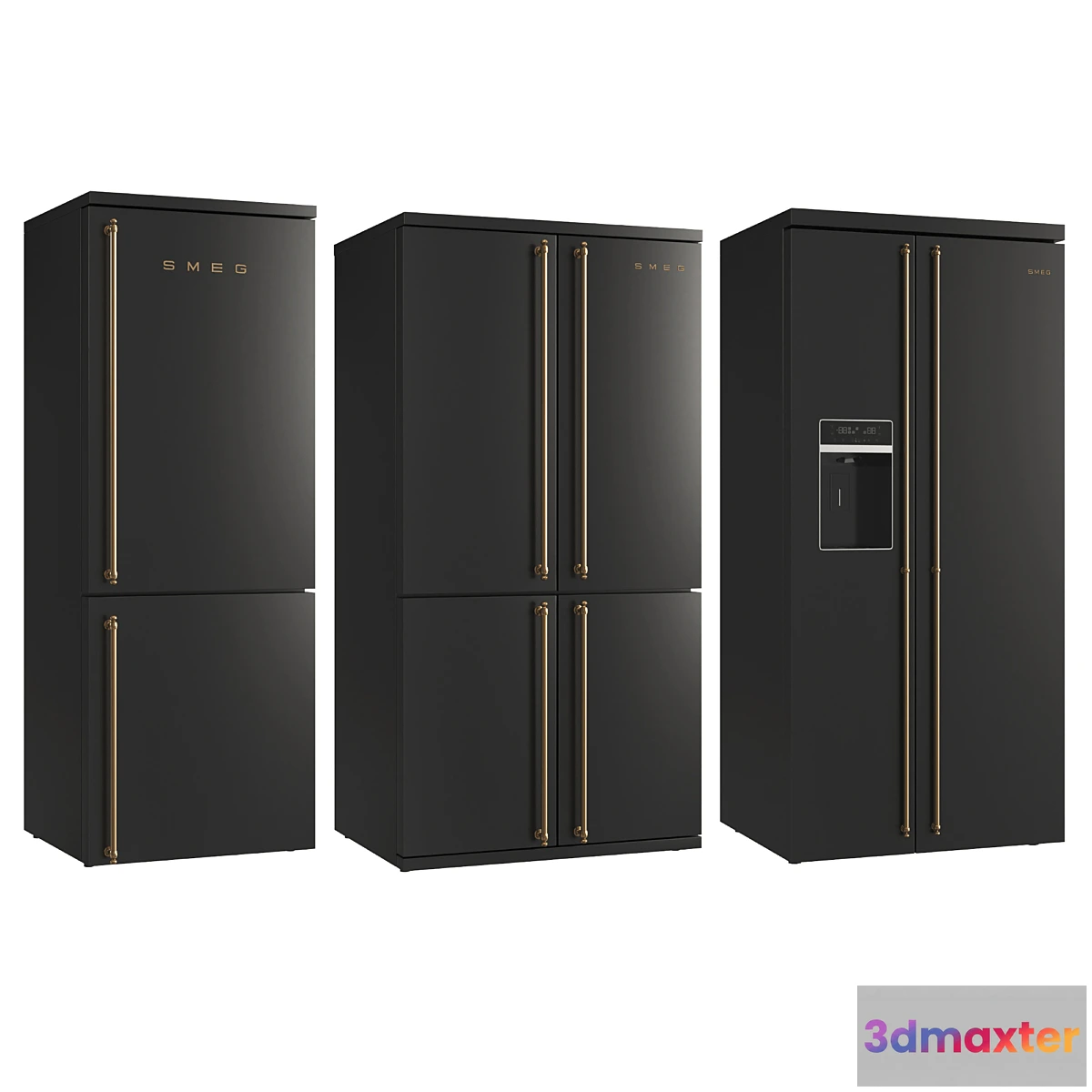 787196 - Smeg Coloniale Refrigerators black
