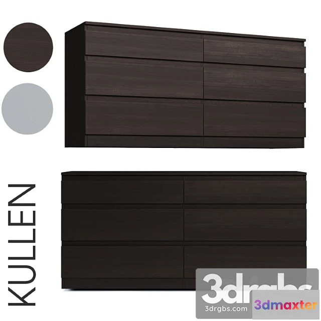 978470 - Kullen Chest Of 6 Drawers White Brown