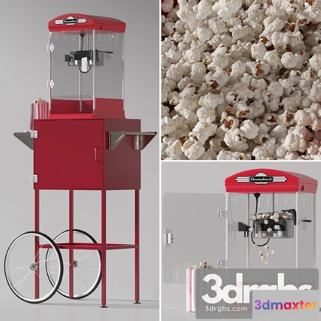 978966 - Throwback movie theater popcorn machine with cart 2