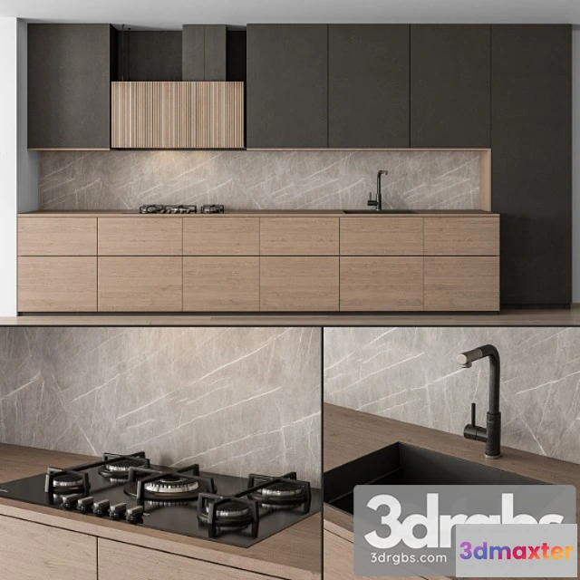 1043678 - Kitchen modern - black and wood 76