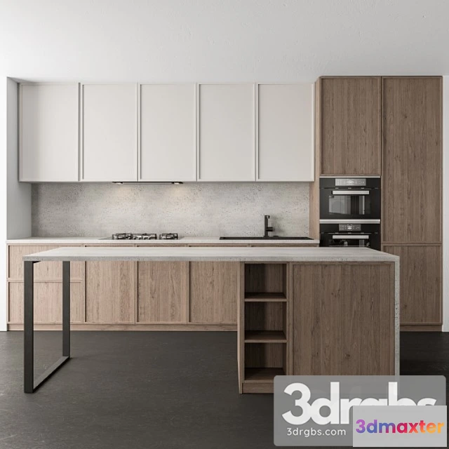 1043688 - Kitchen modern - white and wood 44