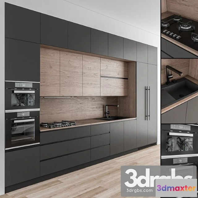 1043692 - Kitchen modern - wood and black 49