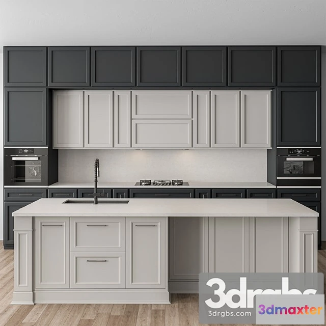 1043802 - Kitchen neoclassic - navy blue and white set 65