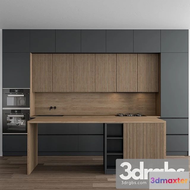 979872 - Kitchen Modern Gray And Wood 107