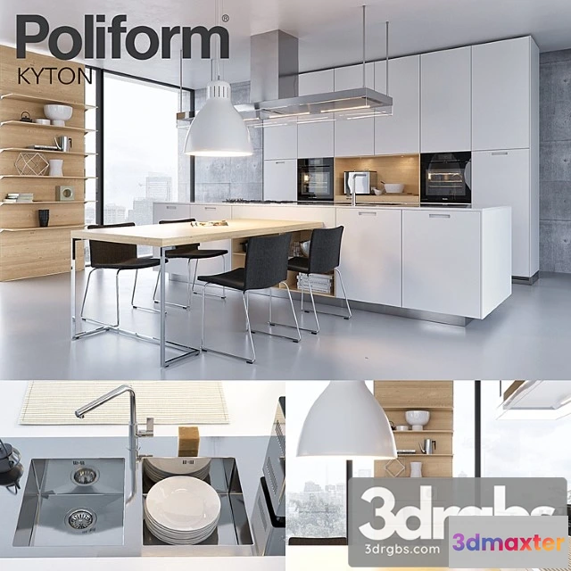 980038 - Kitchen Poliform Varenna Kyton Vray Ggx Corona Pbr