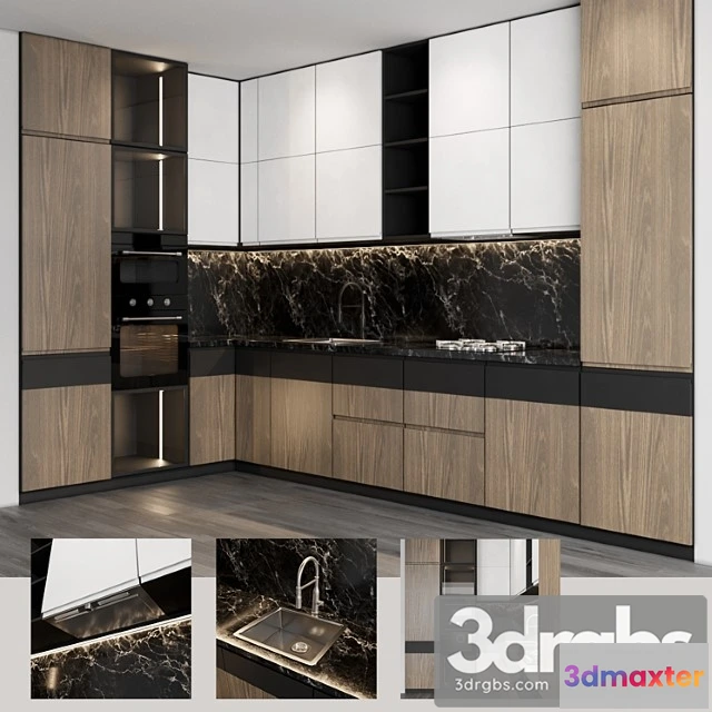 980292 - Modern kitchen with wood facades