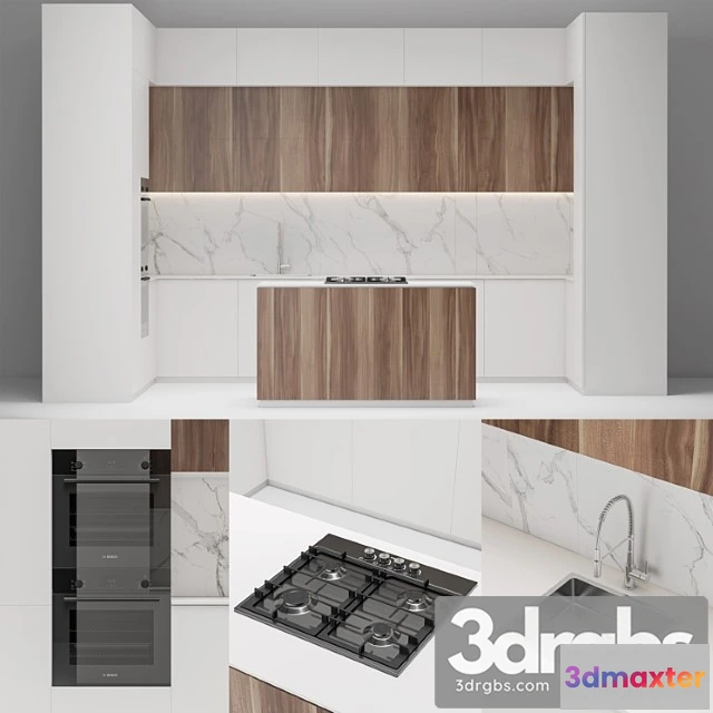 980314 - Modern white wood kitchen