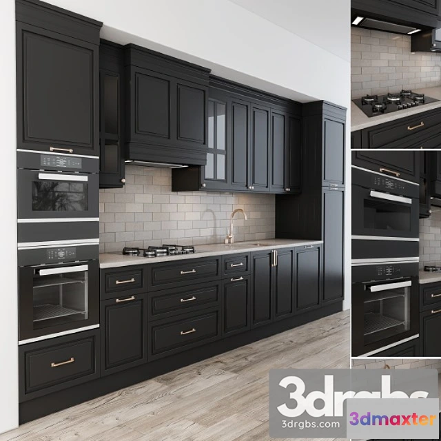 980330 - Neoclassic kitchen black