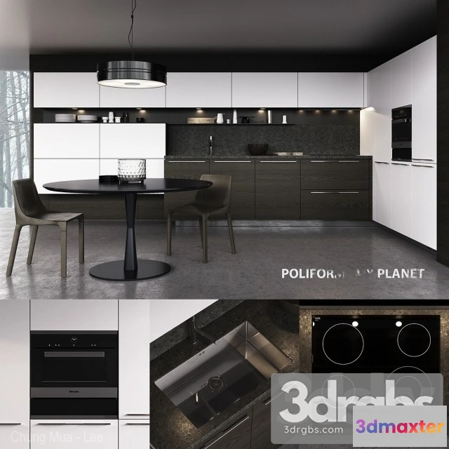 980412 - Polifrom Moderm Kitchen Cabinet