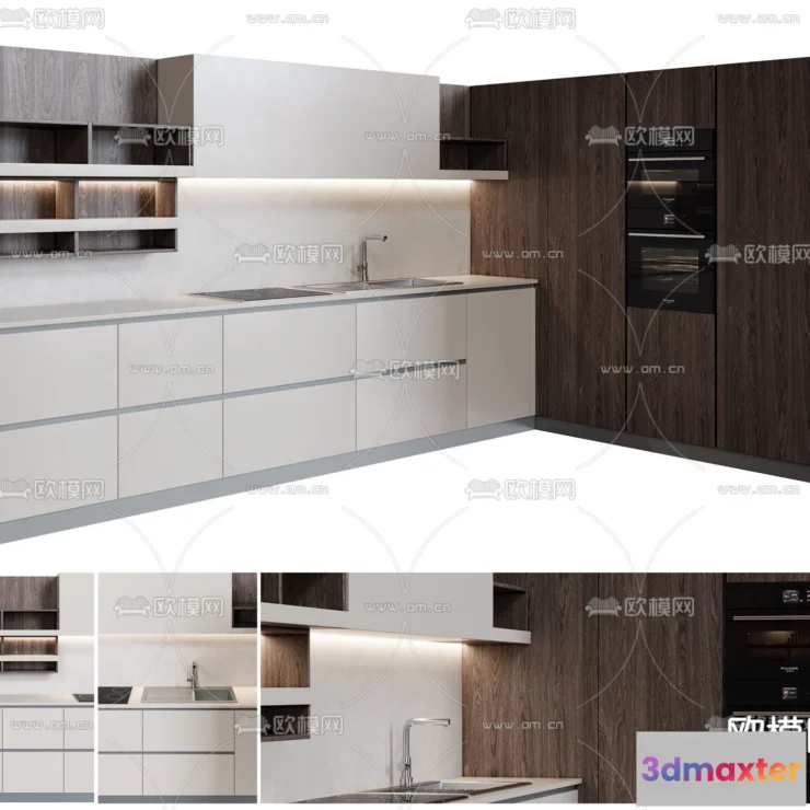 1536828 - KITCHEN 3D MODELS - 3D Model For Interior Design - 11584 3D Max