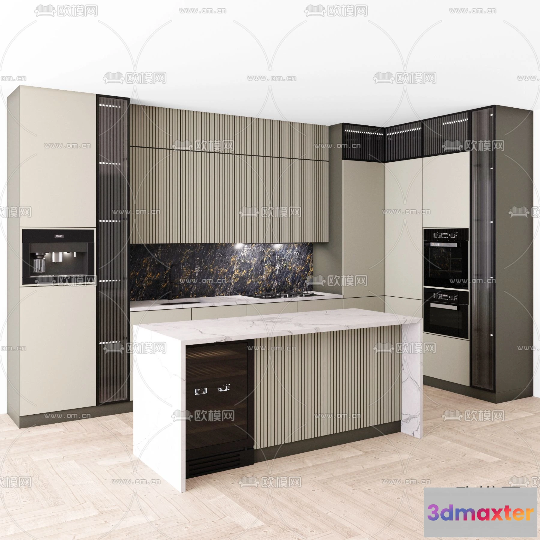 1536844 - KITCHEN 3D MODELS - 3D Model For Interior Design - 11592 3D Max