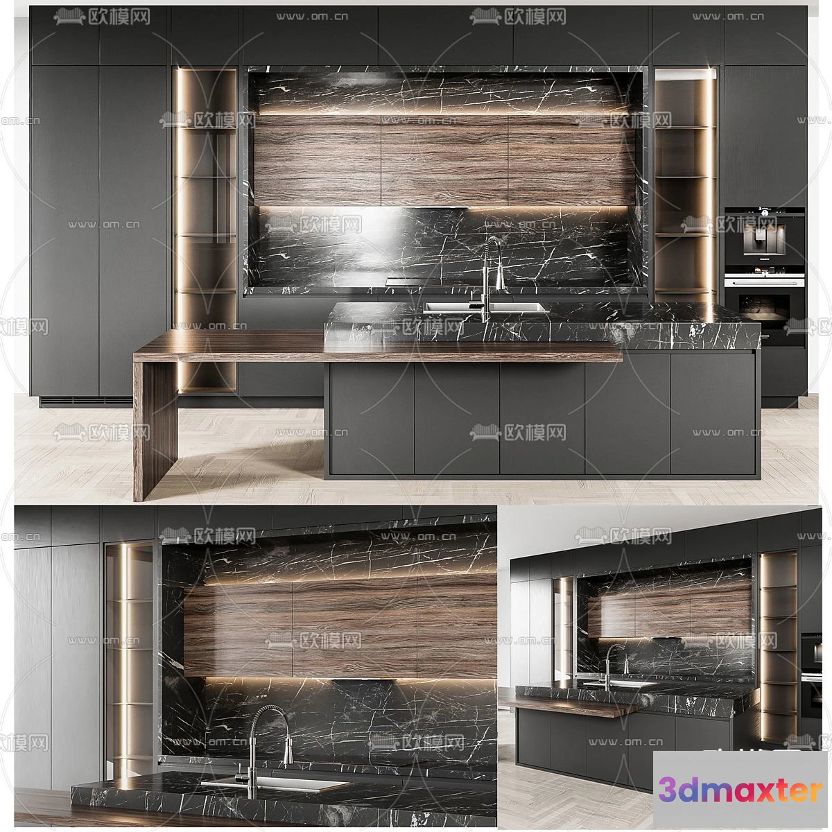 1536856 - KITCHEN 3D MODELS - 3D Model For Interior Design - 11598 3D Max