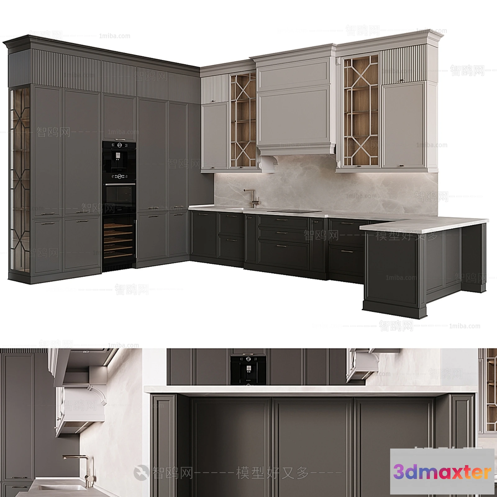 1536878 - KITCHEN 3D MODELS - 3D Model For Interior Design - 11609 3D Max
