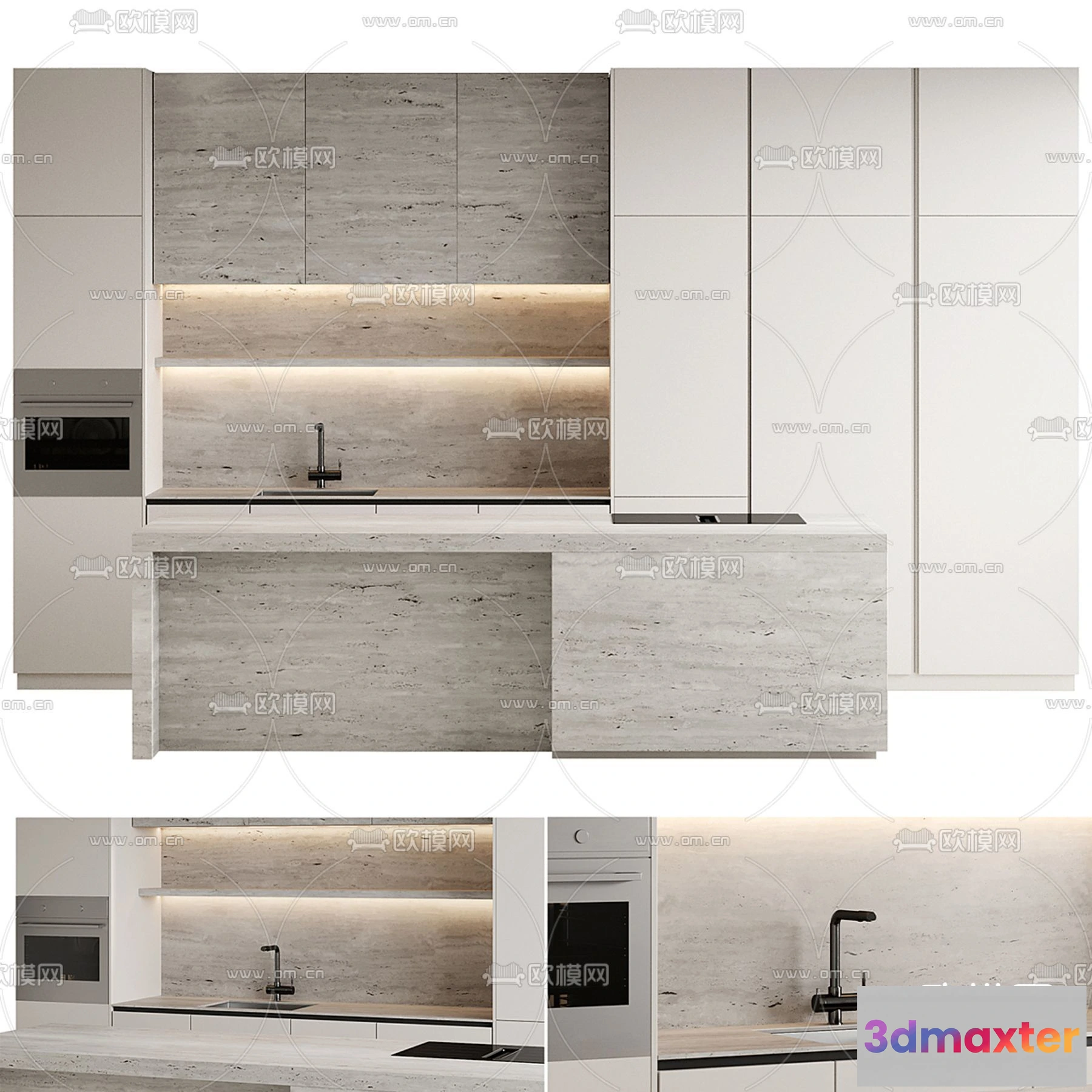 1536918 - KITCHEN 3D MODELS - 3D Model For Interior Design - 11629 3D Max