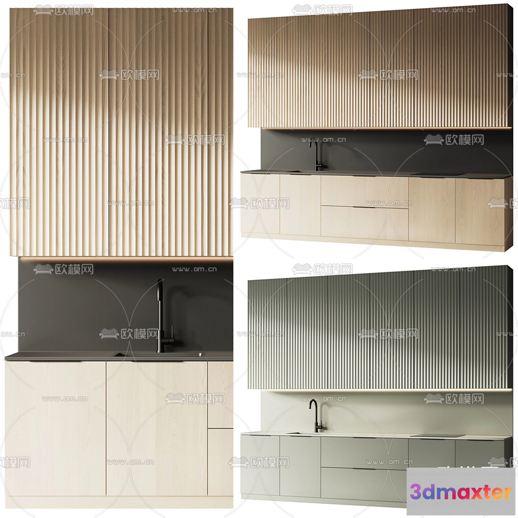 1536926 - KITCHEN 3D MODELS - 3D Model For Interior Design - 11633 3D Max