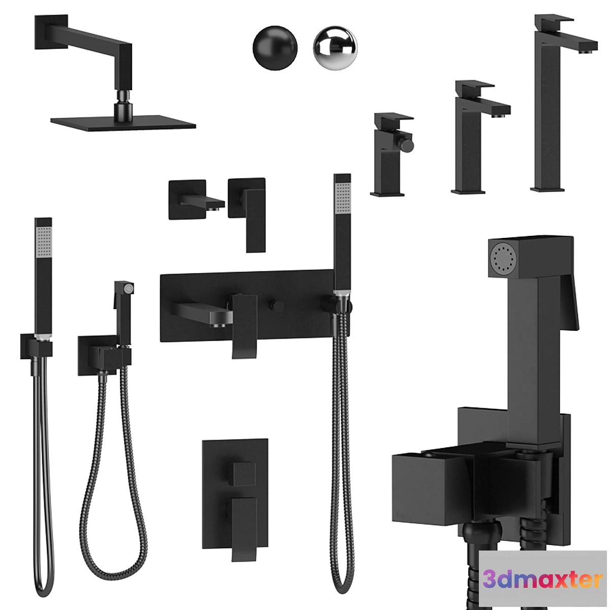 1328564 - Paffoni Elle black matt and chrome 3D Max