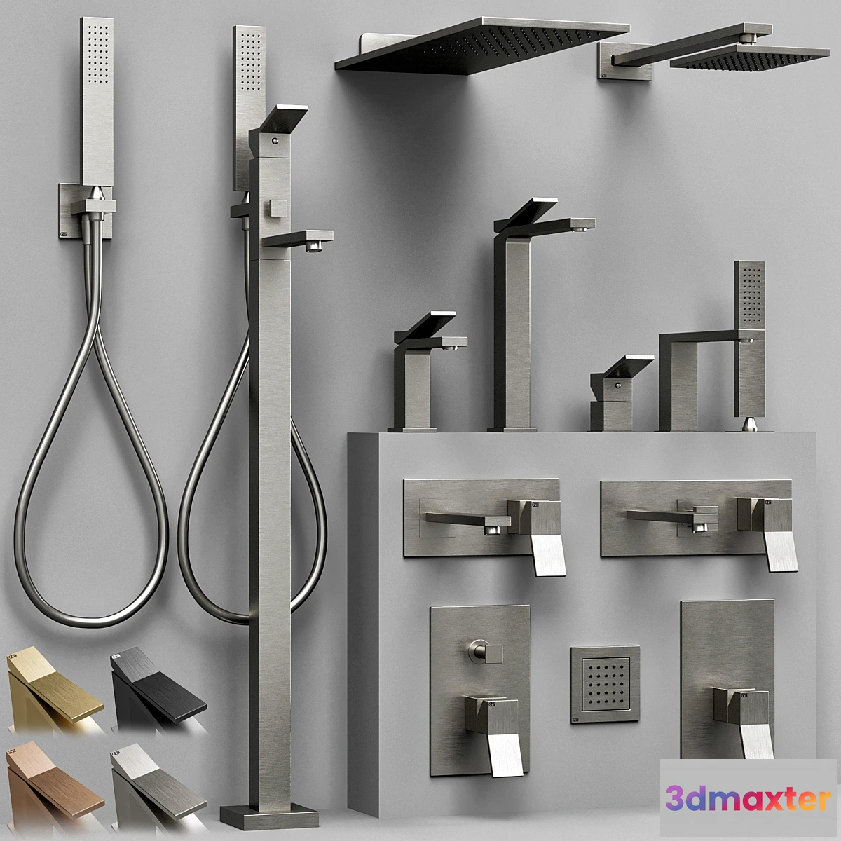 1338237 - Gessi Rettangolo K bathroom faucet set 3D Max