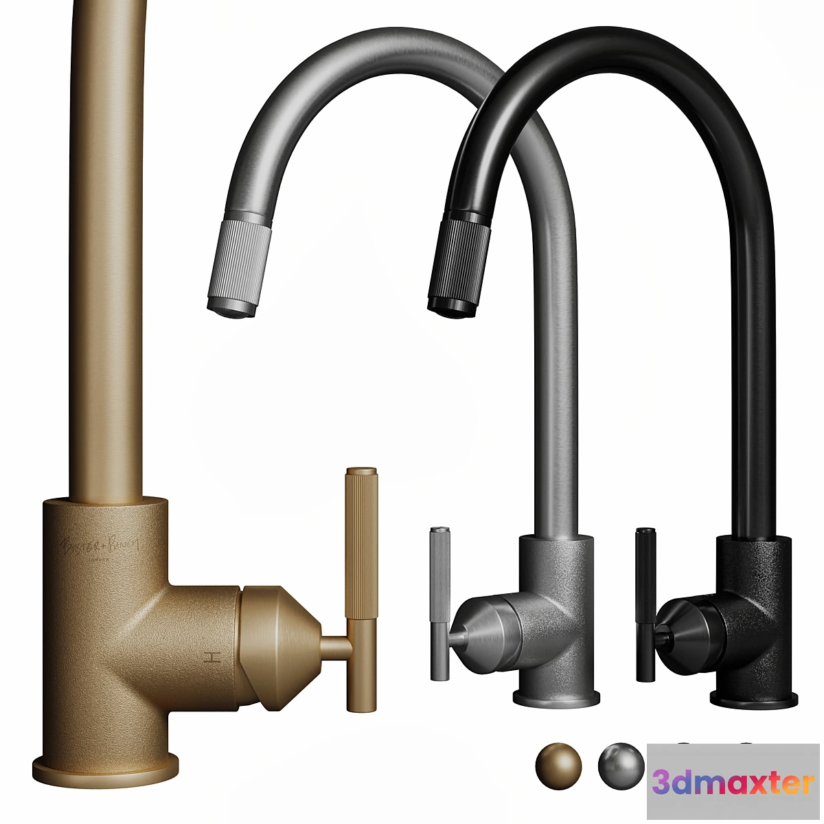 1357737 - Buster & Punch Kitchen Tap Linear with spray 3D Max