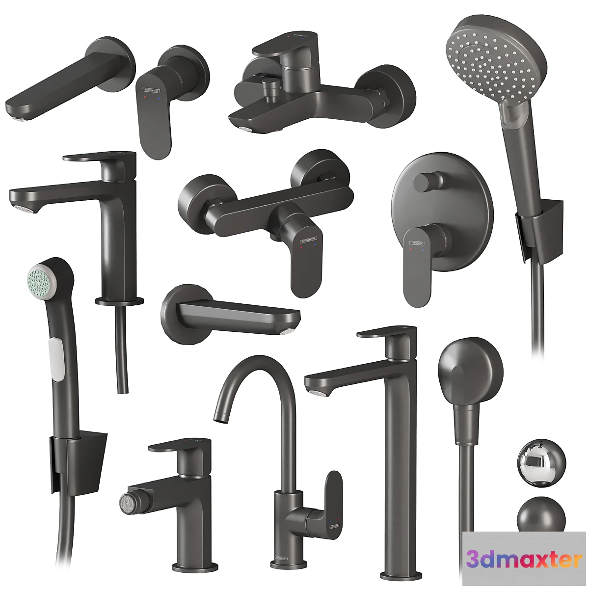 1400666 - Hansgrohe Rebris S Faucets and showers set 3D Max