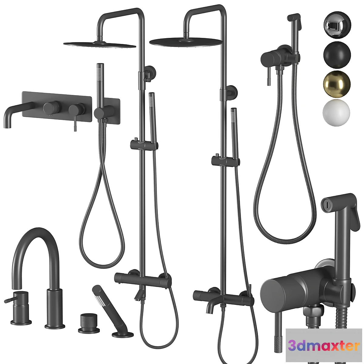 1401722 - Faucets and showers Boheme uno set 2 3D Max