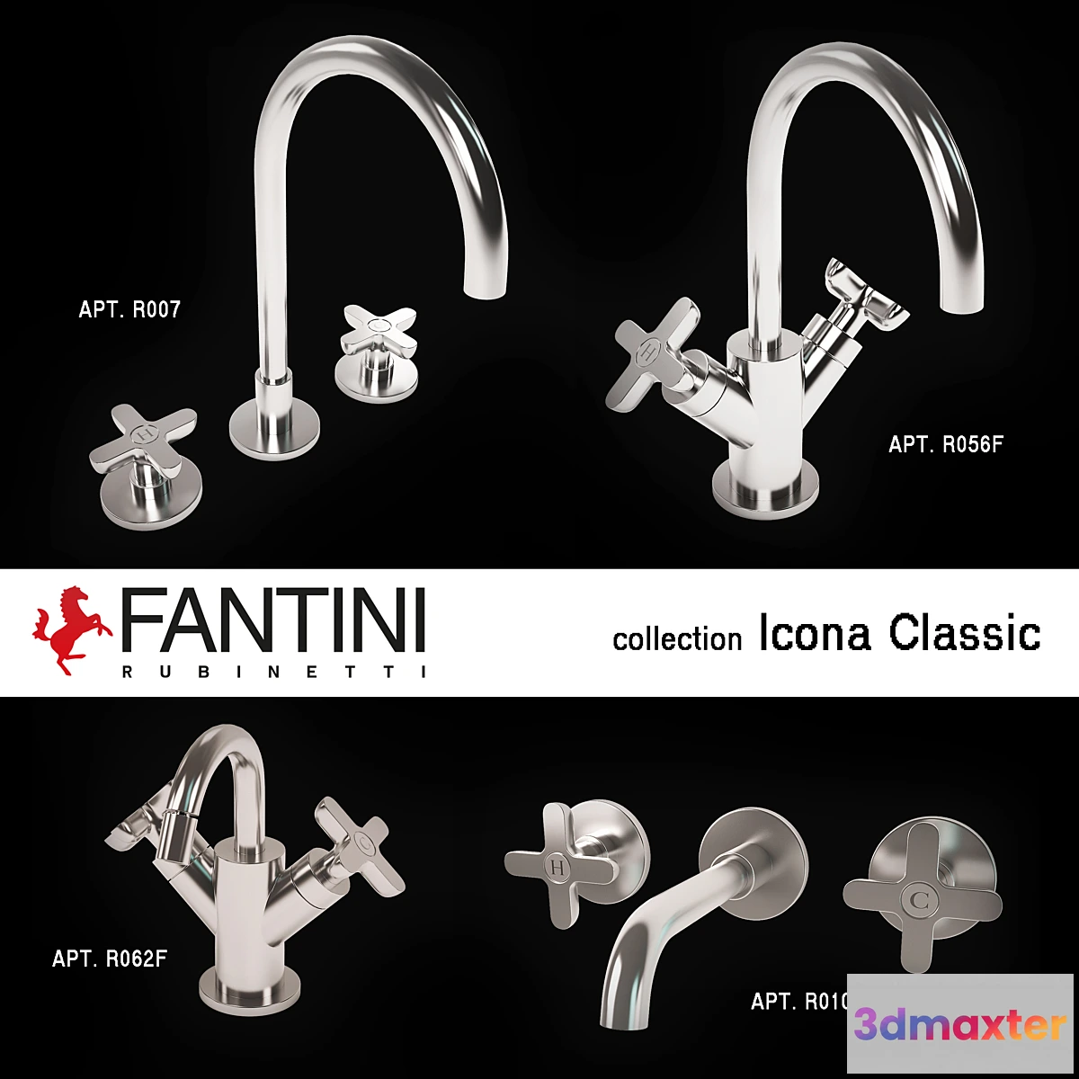 1402634 - Fantini taps collection Icona Classic 3D Max