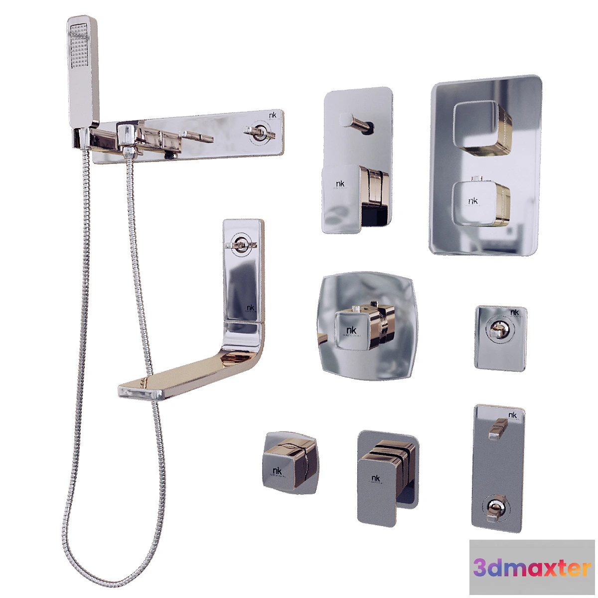 1407204 - Noken Lounge Taps for wall 3D Max