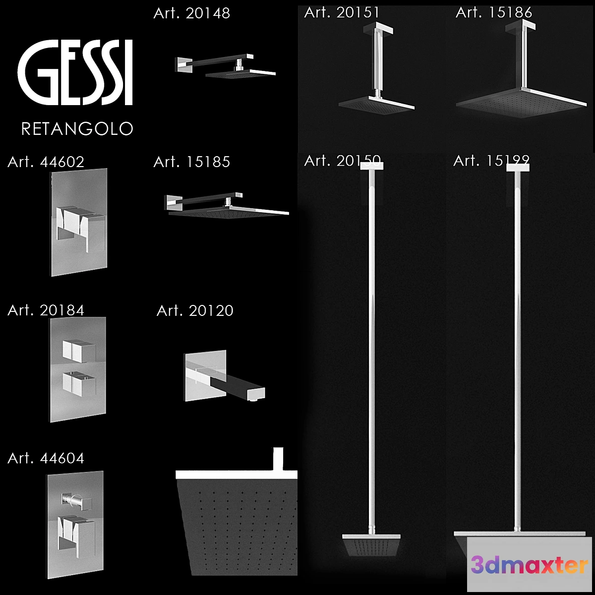 1407424 - Mixers Gessi Retangolo 3 3D Max