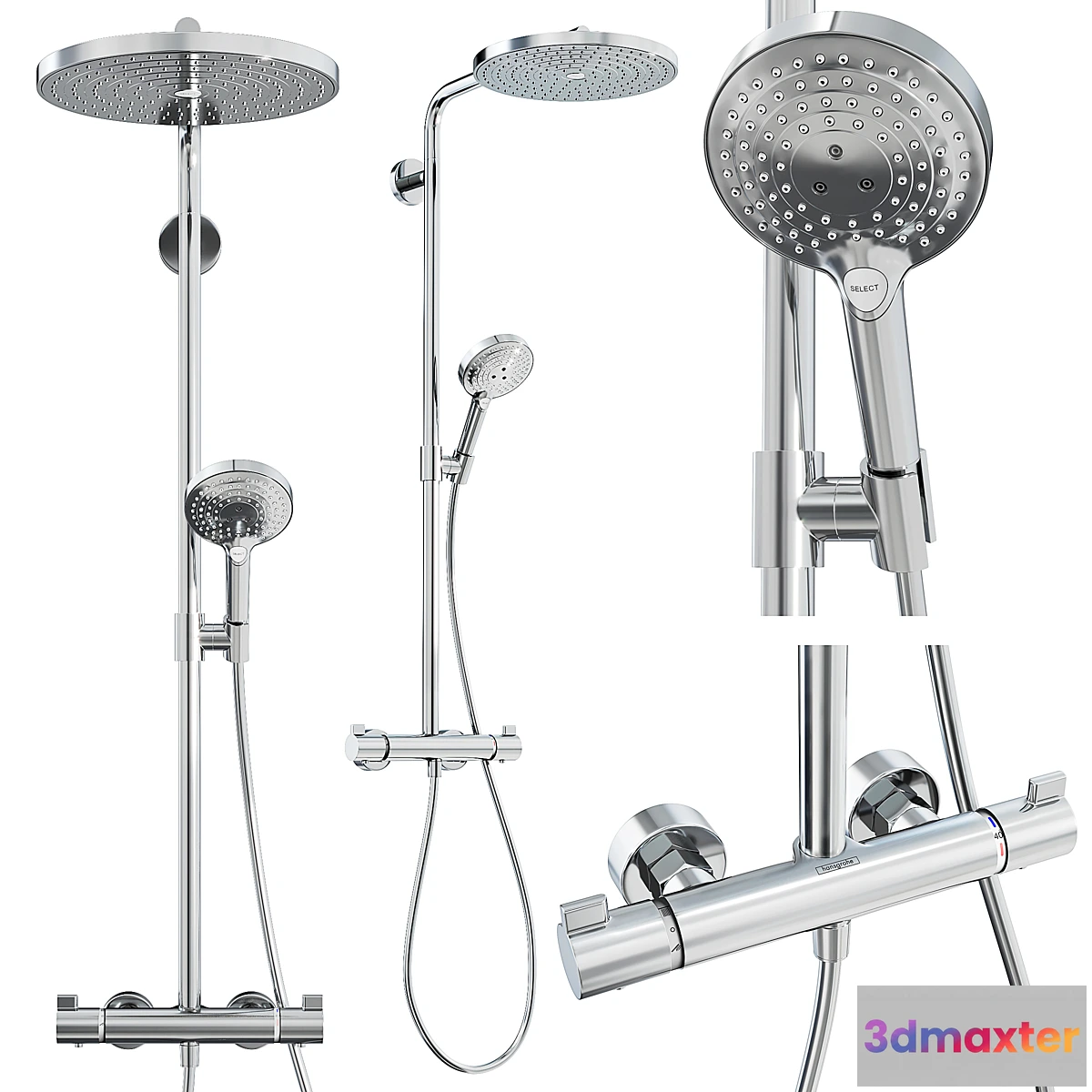1409492 - Hansgrohe Raindance Select S Showerpipe 300 2jet 3D Max