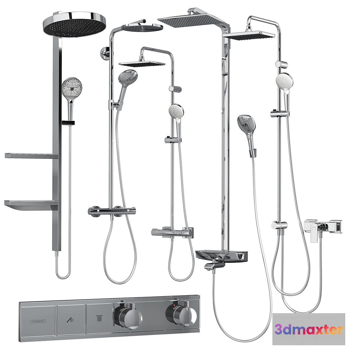 1411408 - Shower set 2 Hansgrohe 3D Max