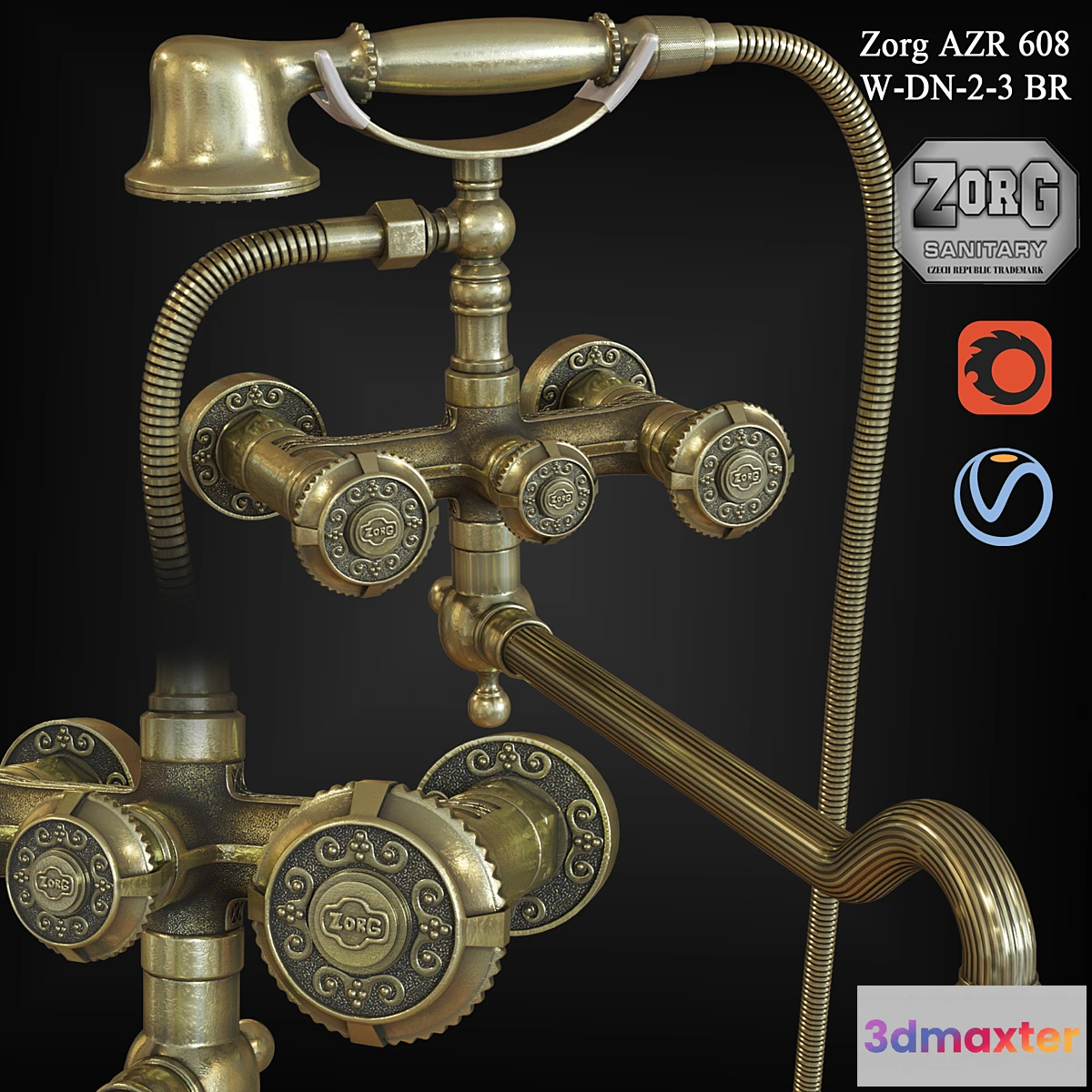 1416984 - Faucet Zorg AZR 608 W-DN-2-3 BR 3D Max