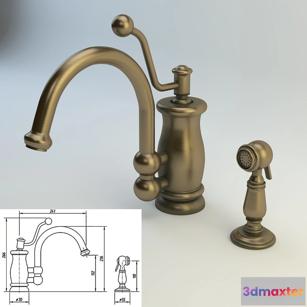 1426856 - Kitchen faucet Migliore Vivaldi ML.VIV-9920 3D Max