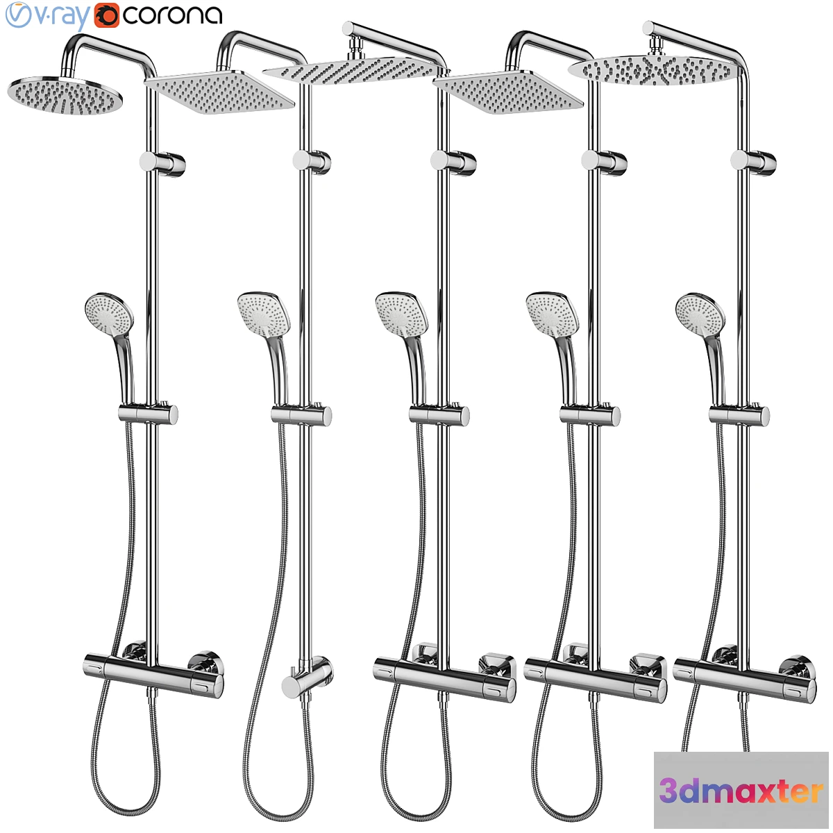 1445480 - Shower Systems IDEAL standard set 126 3D Max