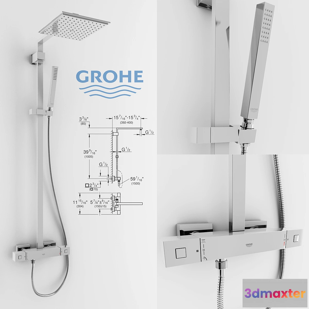 1457512 - Grohe Euphoria Cube XXL Shower System 3D Max