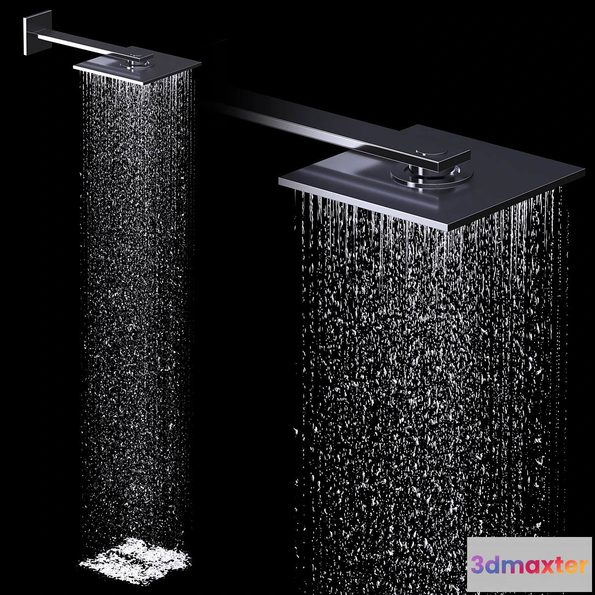 1464726 - Overhead shower 300_300 2jet with shower arm 3D Max