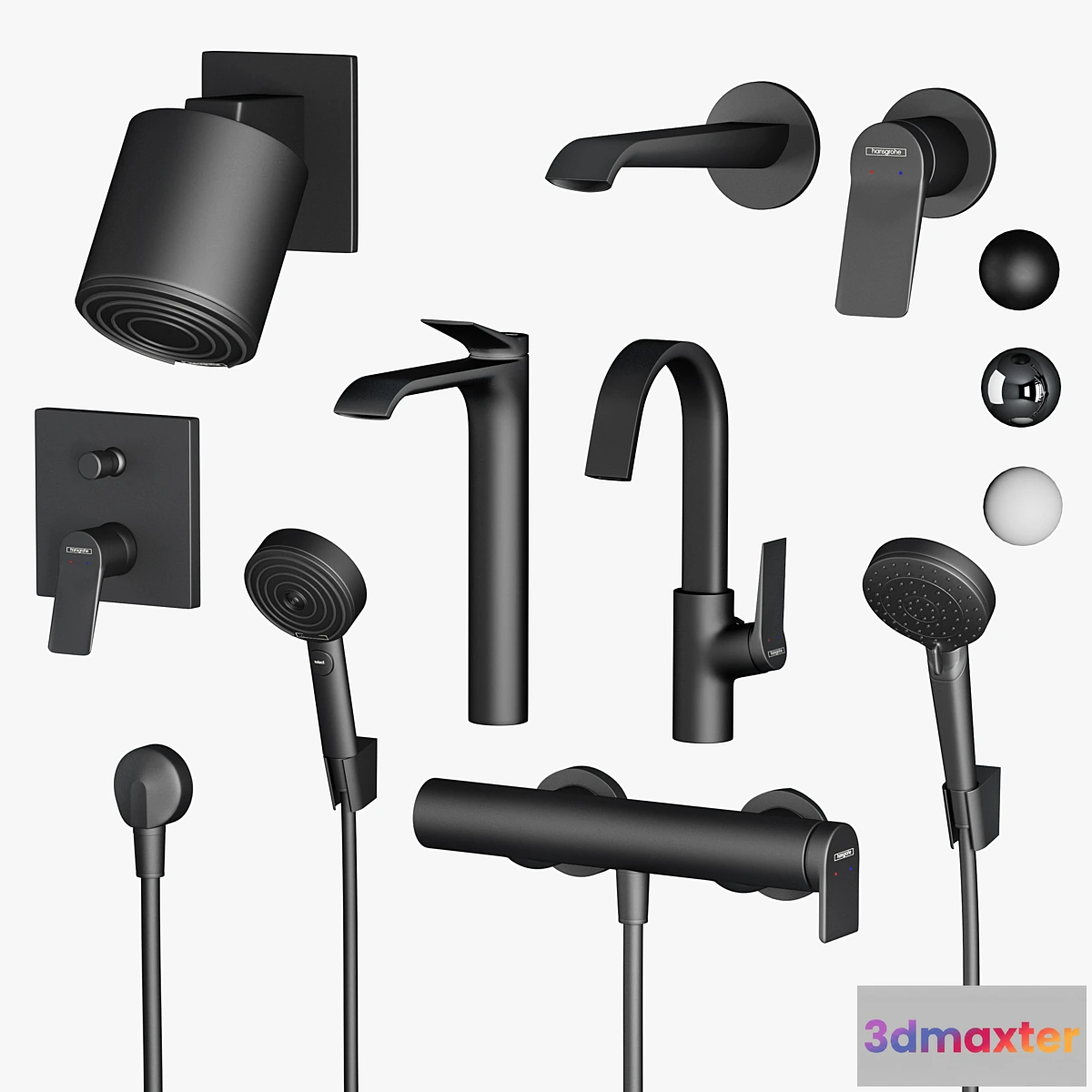 1468302 - Hansgrohe set 2  Vivenis  Pulsify  3D Max