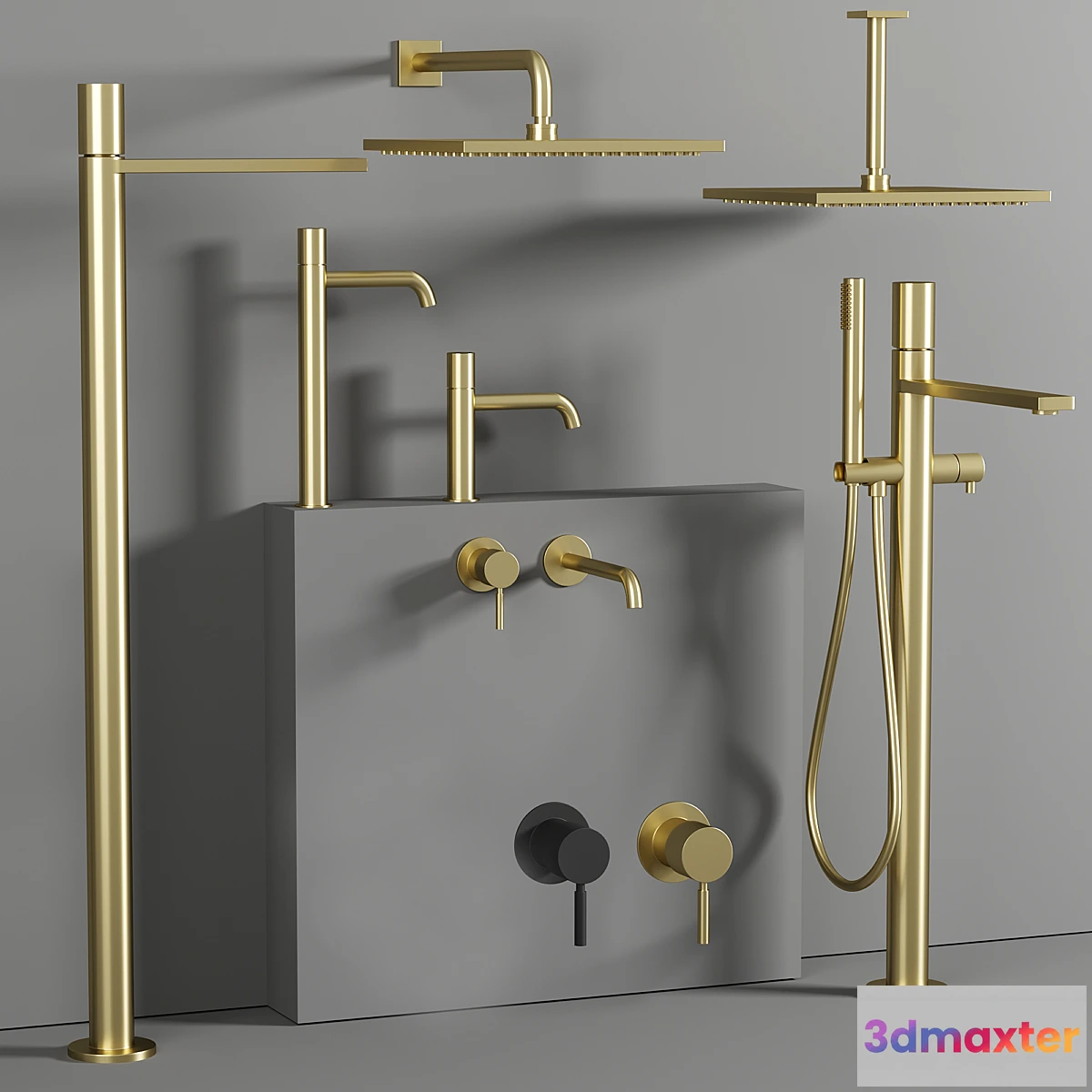 1476588 - Fantini taps and showers set 9 3D Max